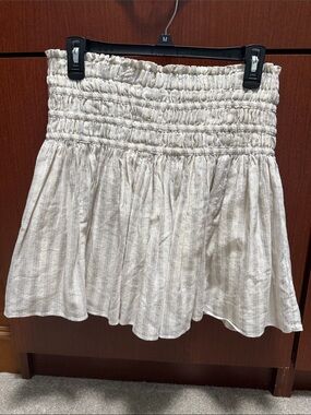 Madewell Ivory Smocked Mini Skirt